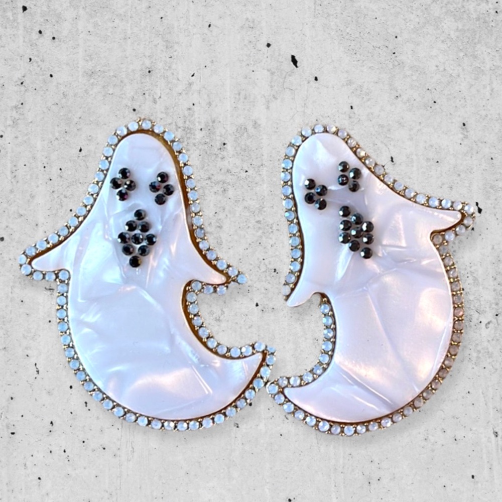 Halloween Bling Ghost Earrings